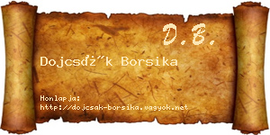 Dojcsák Borsika névjegykártya
